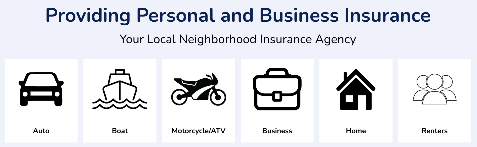 An advertisement for providing personal and business insurance
