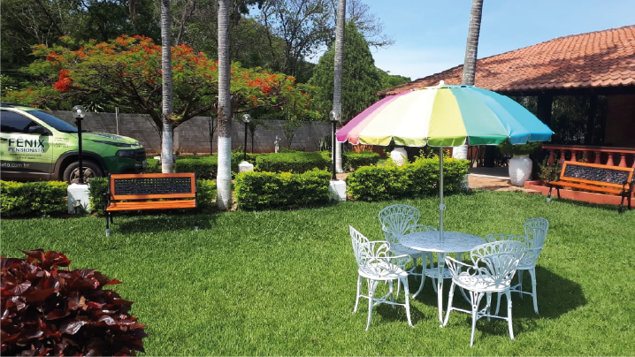 Área comum da Fênix Pensionato Indaiatuba