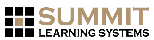 Summit Learning Systems logo with grid and text in brown and black.
