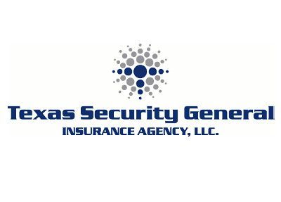 Texas Security General Insurance Agency logo: blue and gray emblem above blue text.