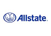 Allstate logo: blue oval with clasped hands, 