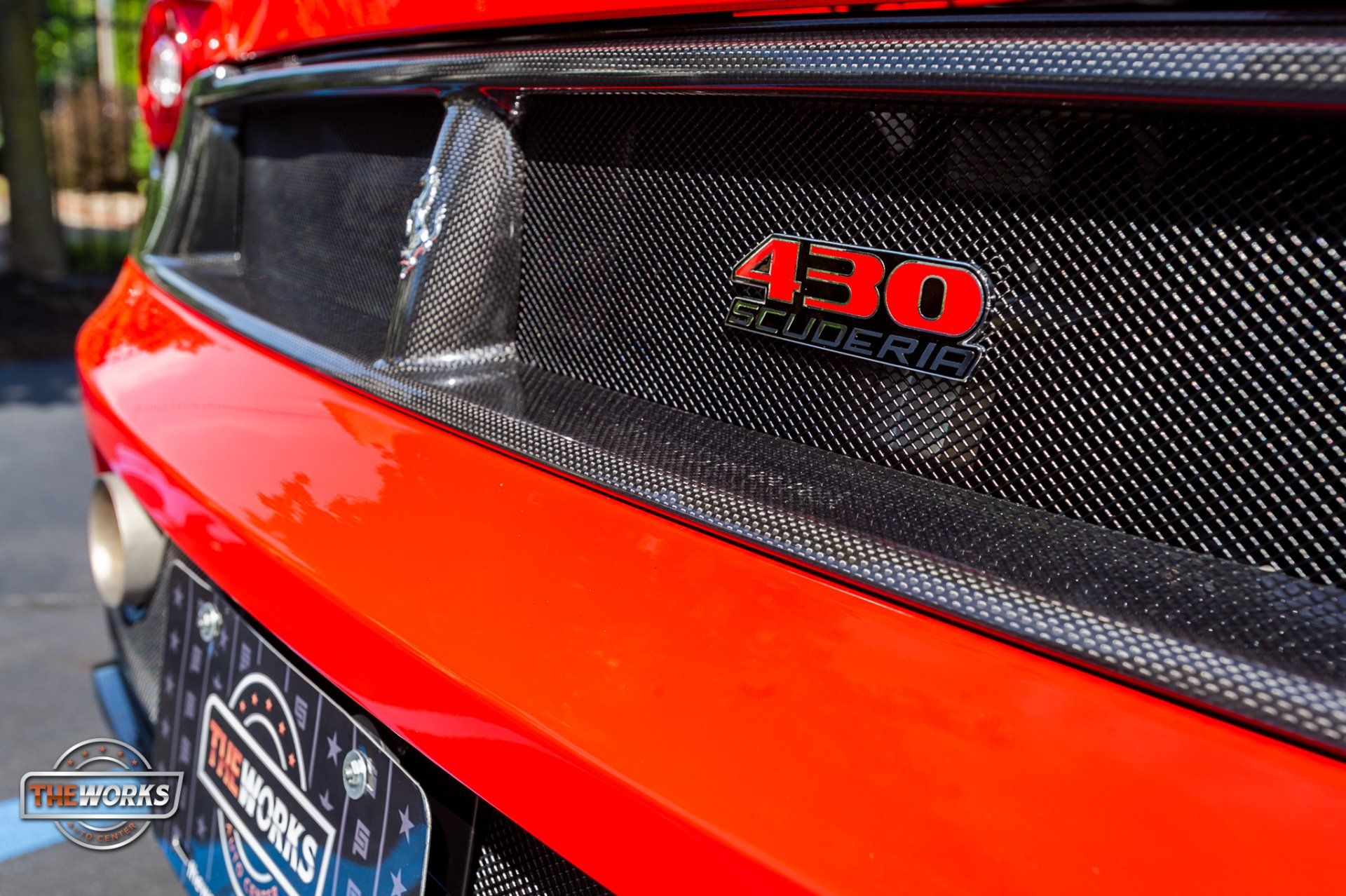 A close up of a car 's grille with the number 430 on it