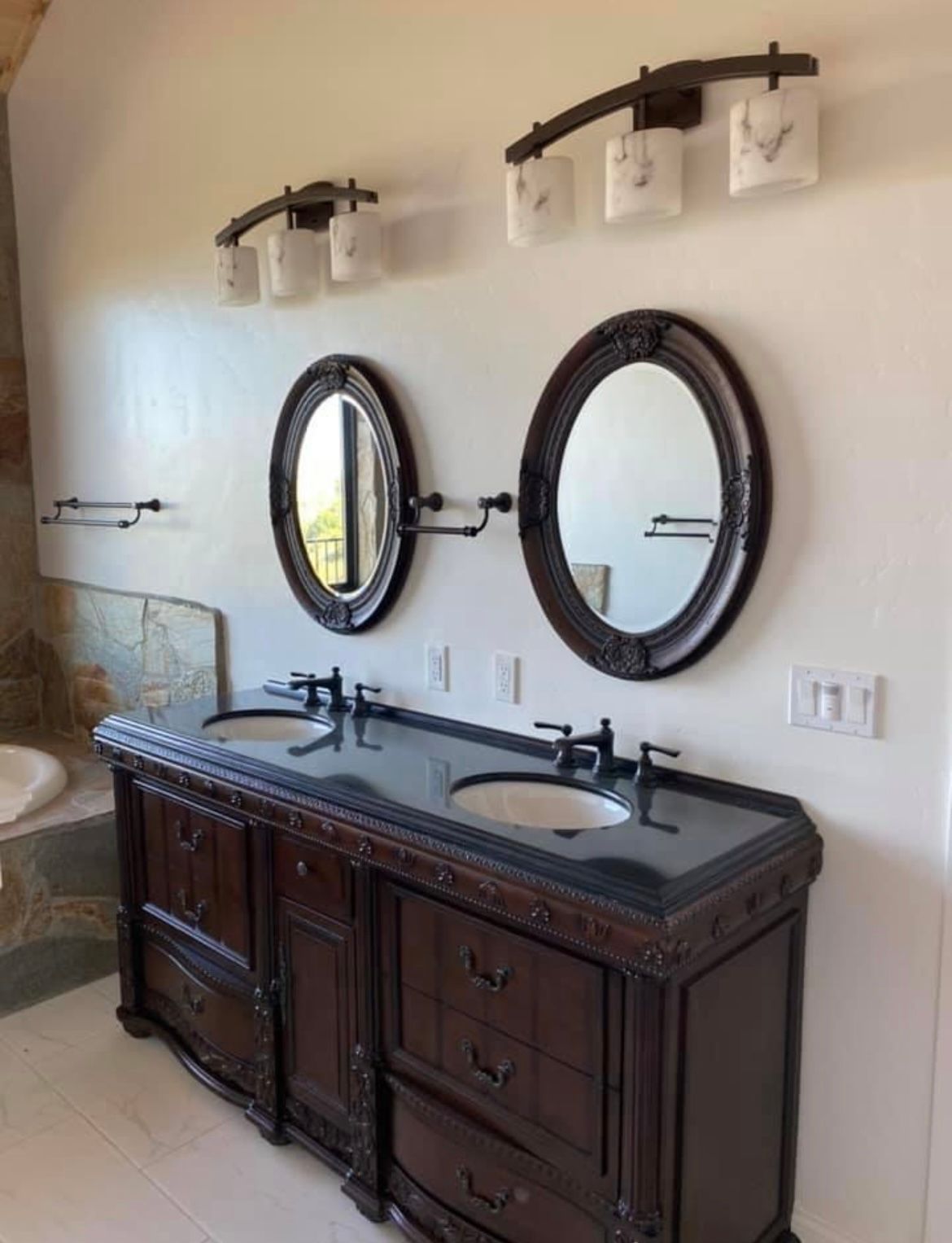 Custoom master bathroom.