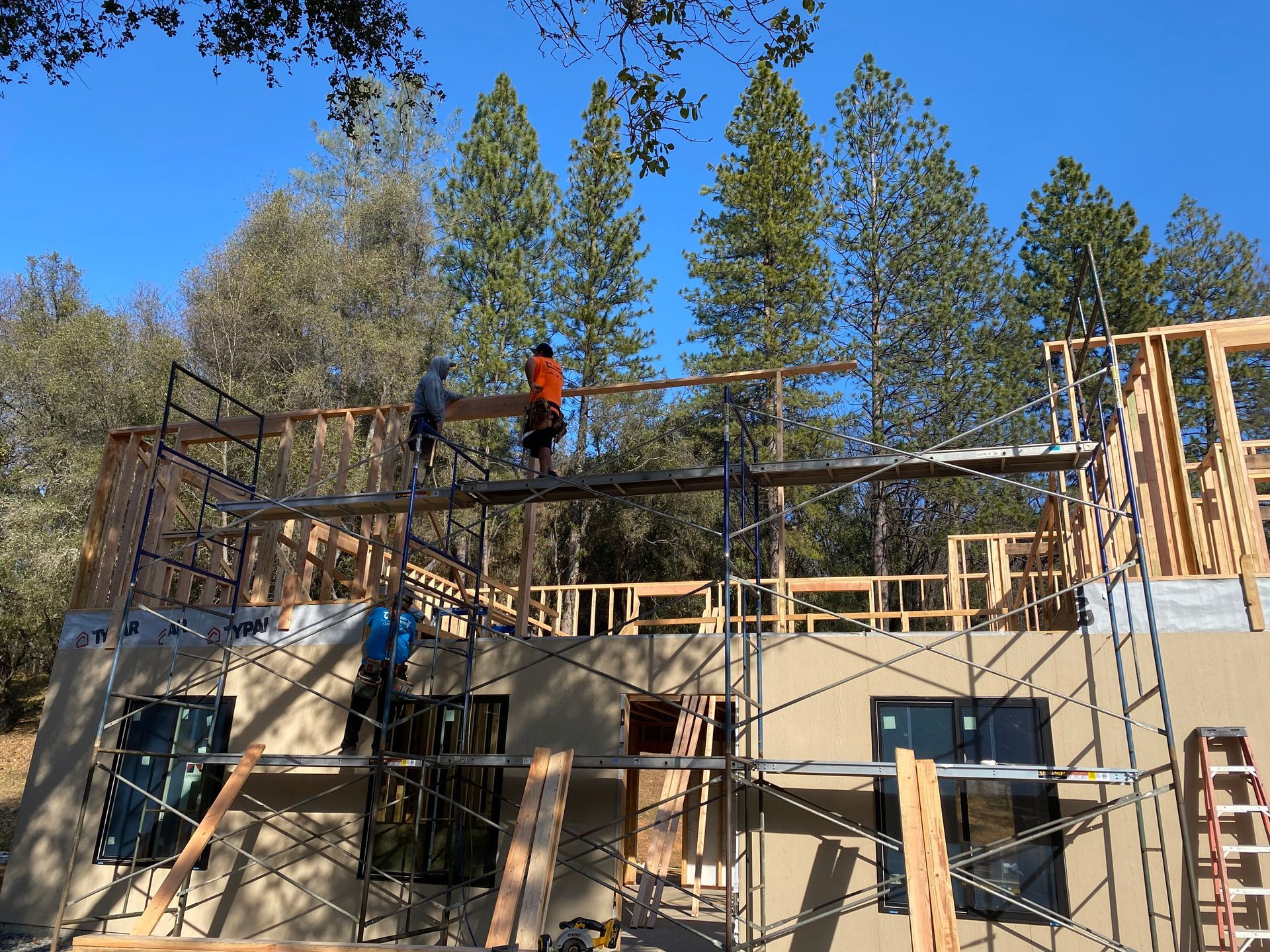 Chris building ont the high rise.