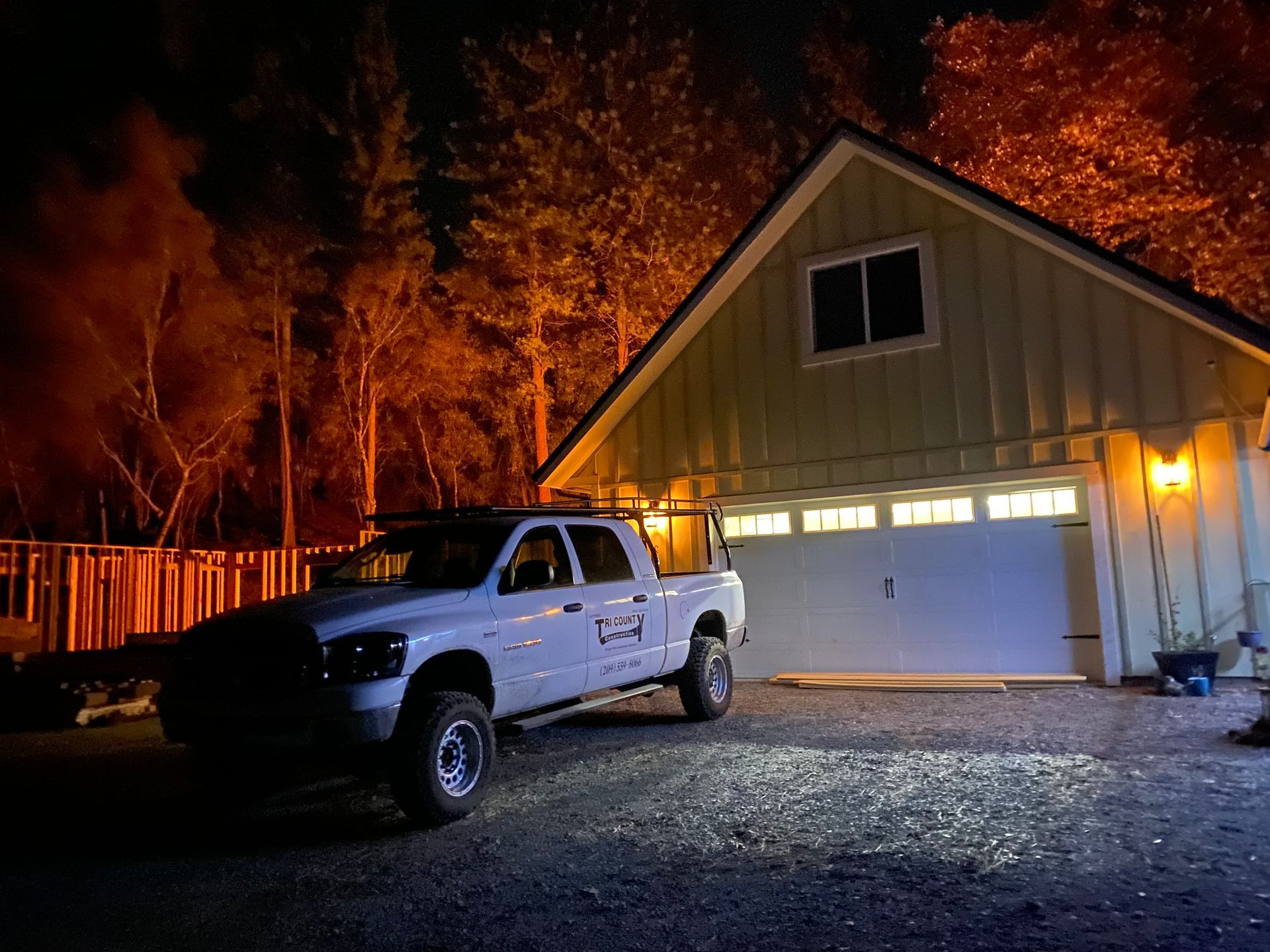 beautiful tri county construction shop and truck photo.