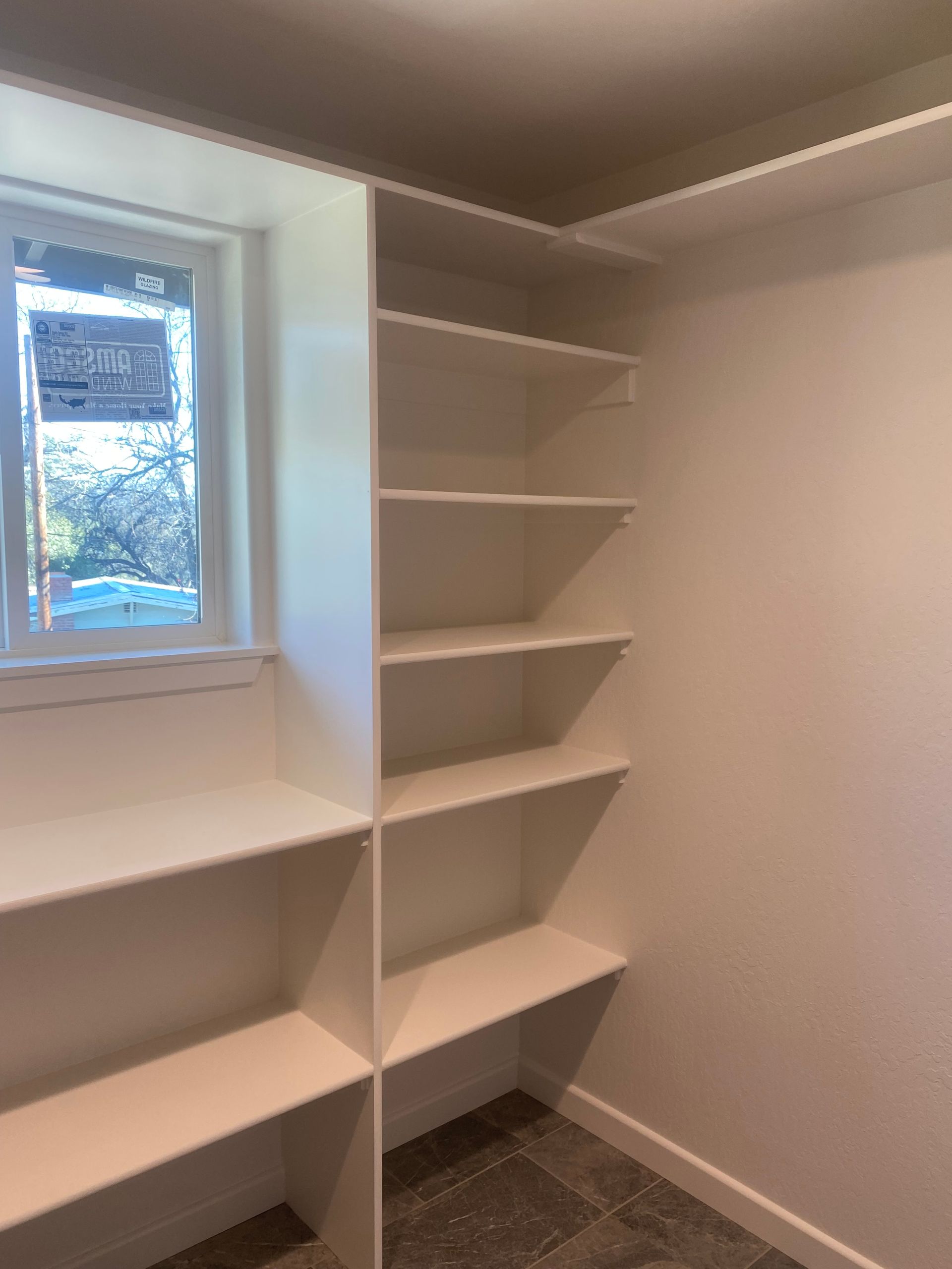 custom closet and cabinets.
