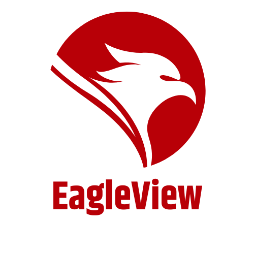 Eagleview logo with a white eagle in a red circle