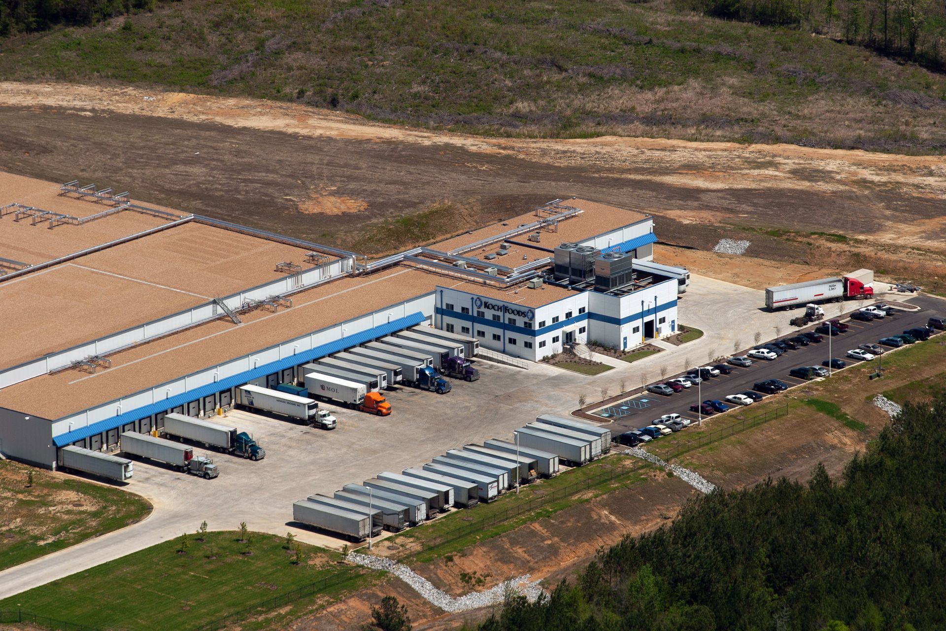 Industrial and Manufacturing building aerial view