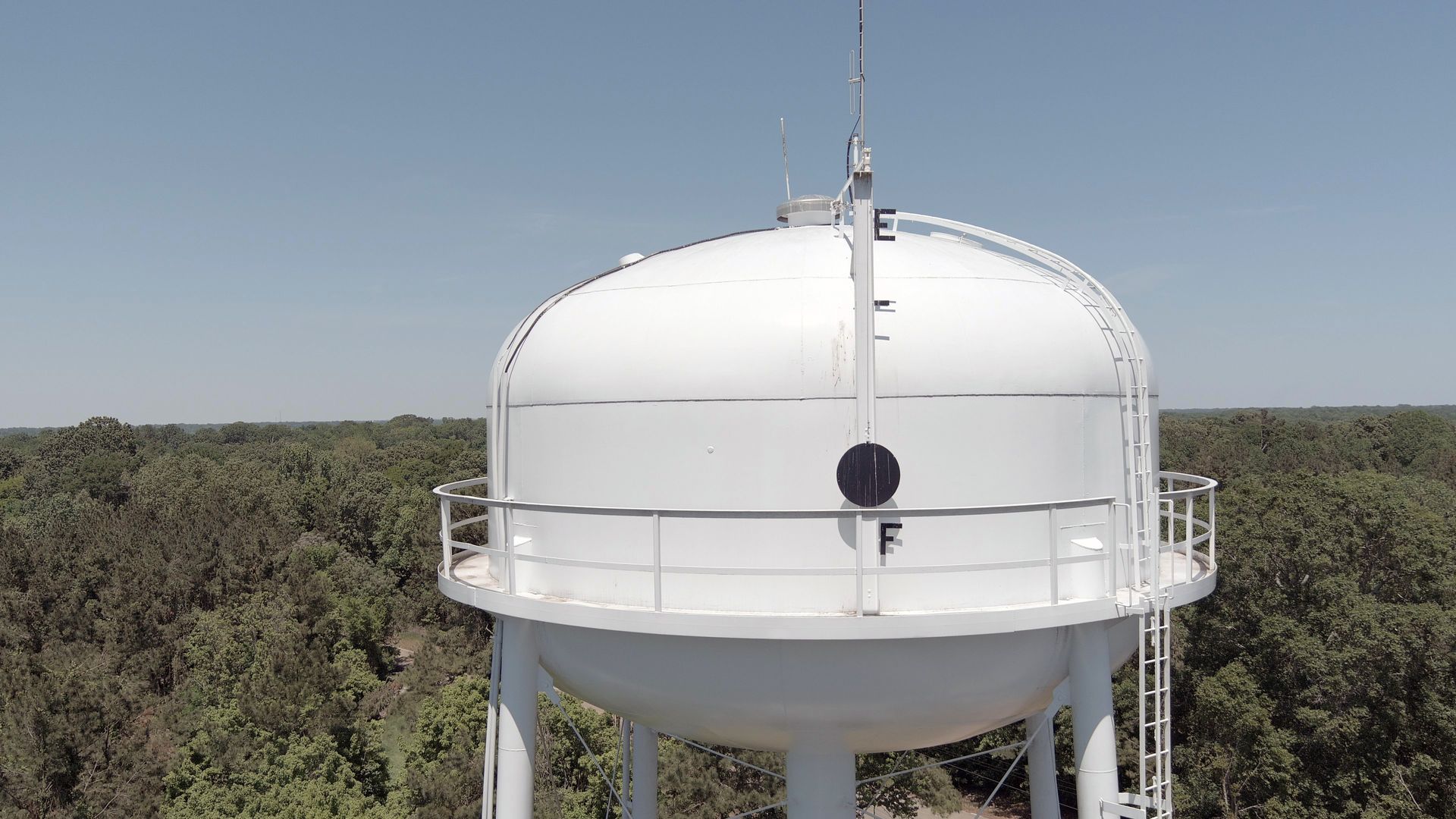 Aerial View of water tower for inspection