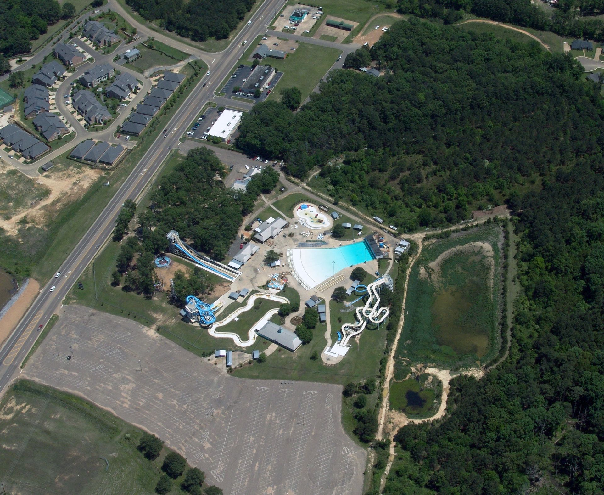 Aerial view of recreational pool