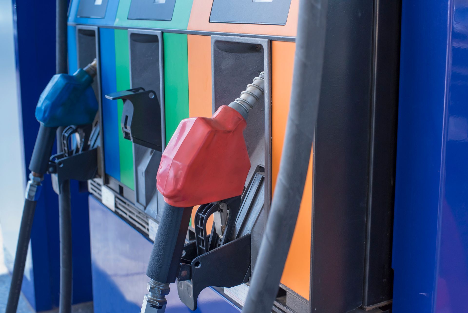 A close up of a gas pump at a gas station.