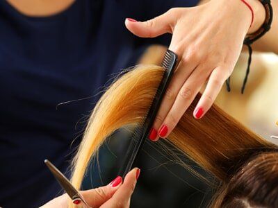 Hairdresser Cut Girl's Blonde Hair — Hair Care in Souderton, PA
