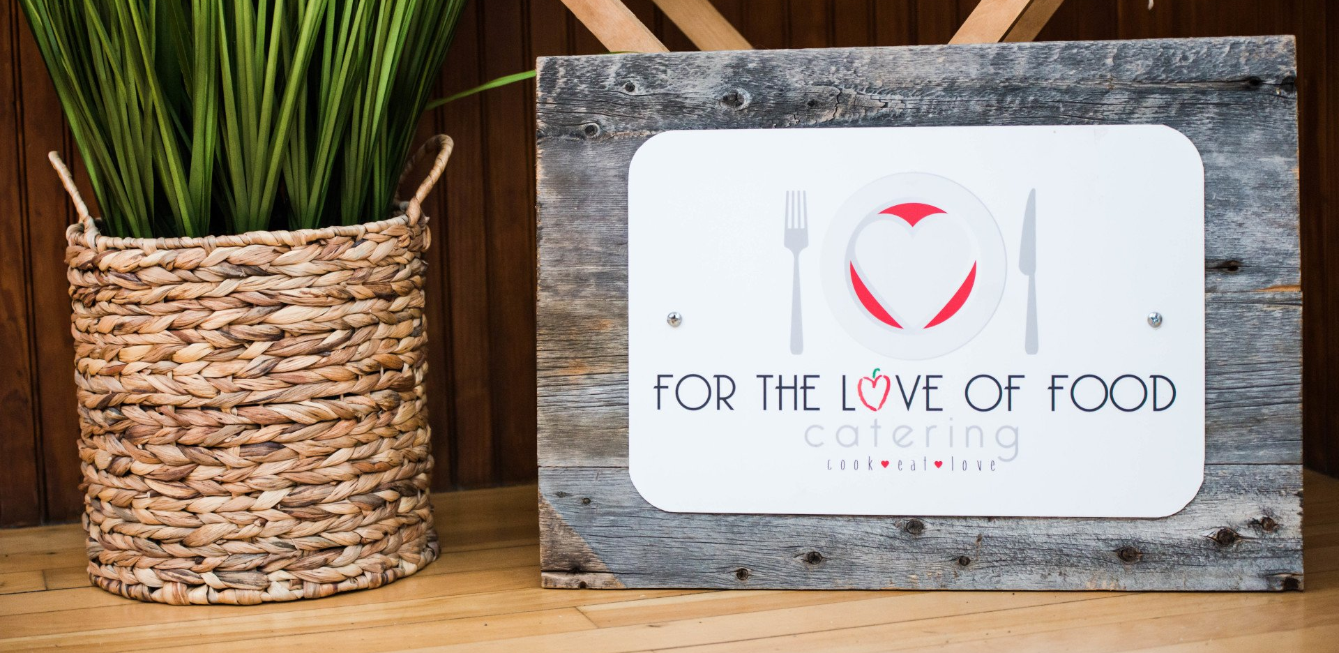 For the Love of Food catering table top display.