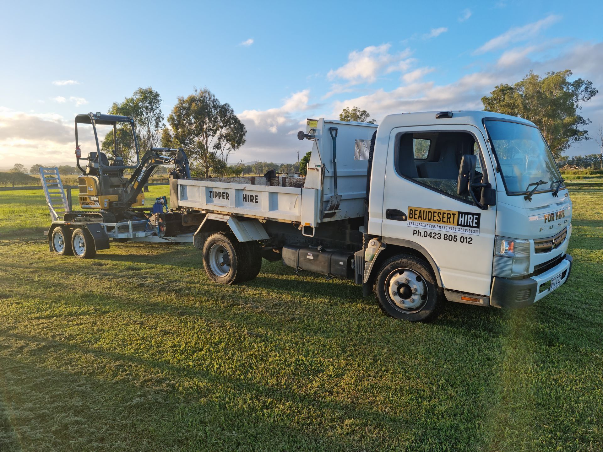 Small Excavator Bobcat at Construction Site — Beaudesert Equipment Hire Services in Beaudesert, QLD