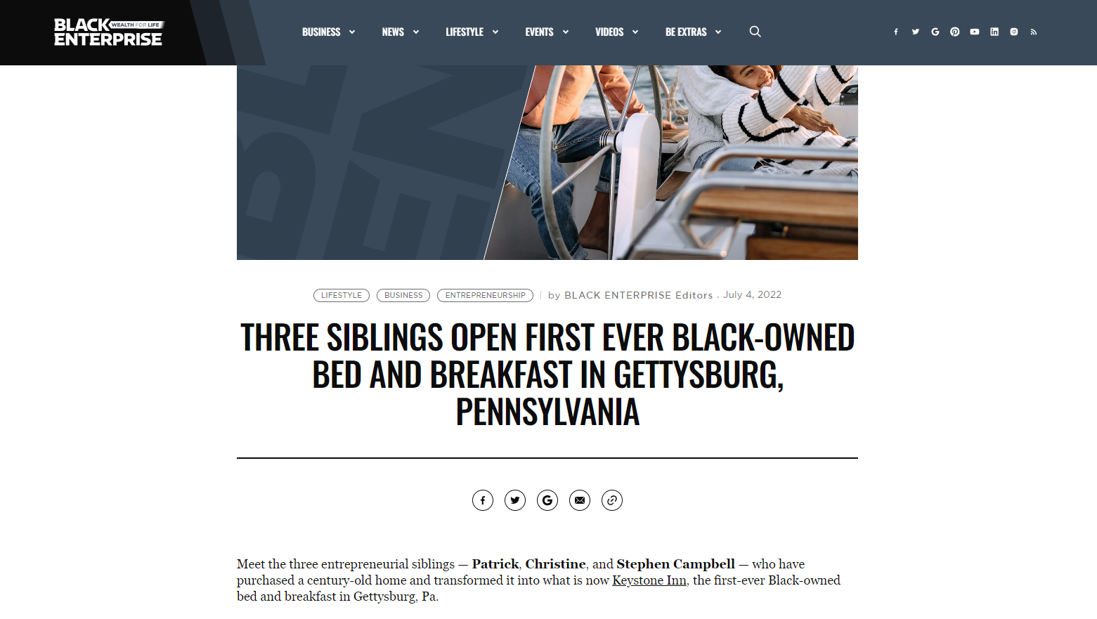 three siblings open first ever black owned bed and breakfast in gettysburg pennsylvania