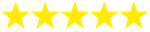 A row of yellow stars on a white background.