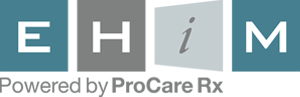 The logo for ehim is powered by procare rx.