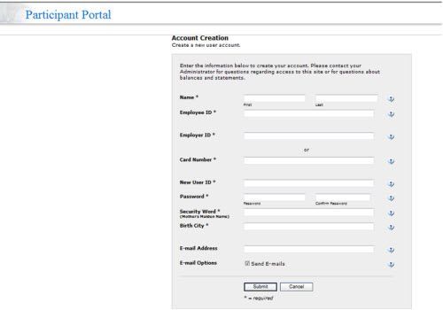 A computer screen shows a participant portal page