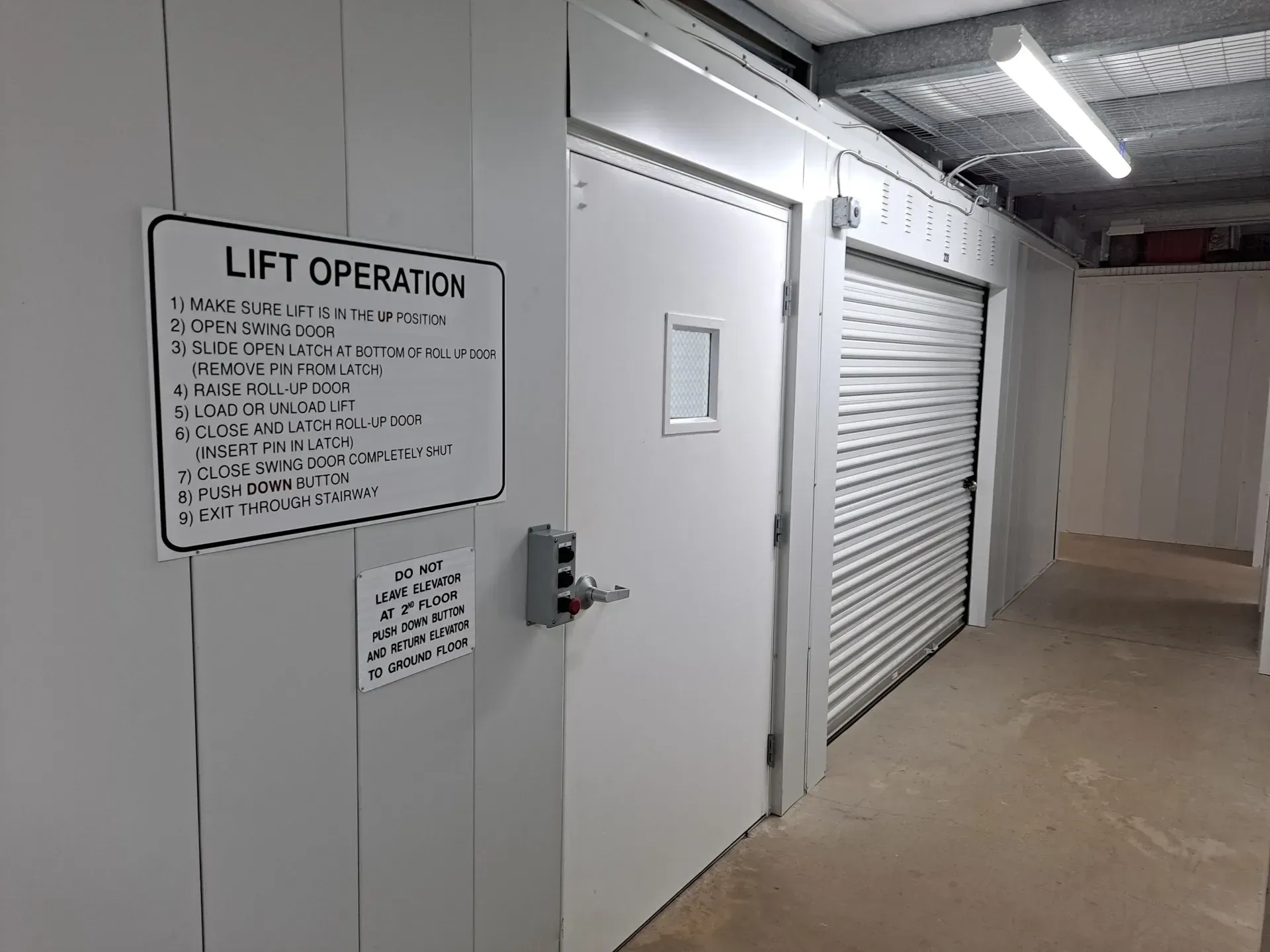 A white storage room.