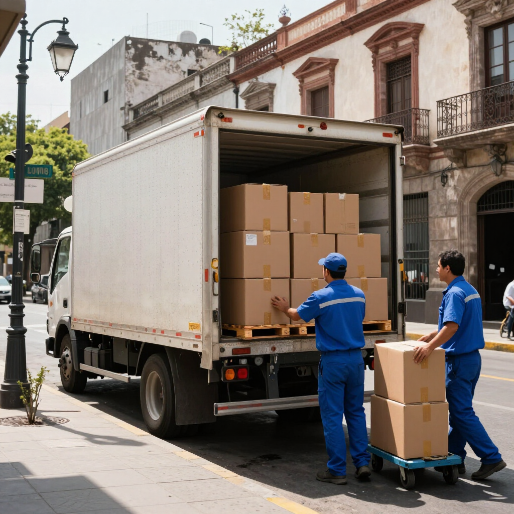 Camión de mudanzas en CDMX