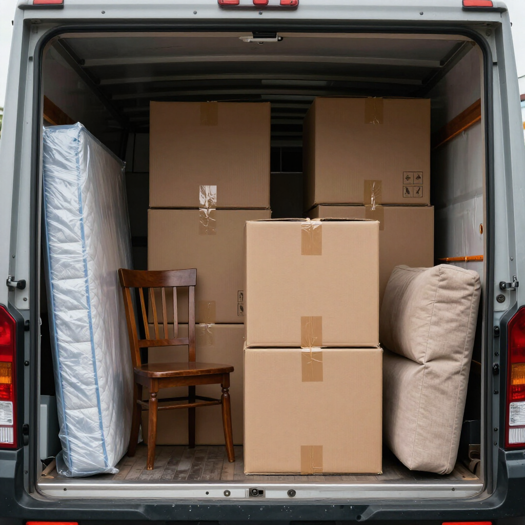 Carga lista para mudanza de larga distancia