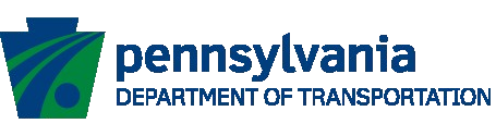 The pennsylvania department of transportation logo is blue and green