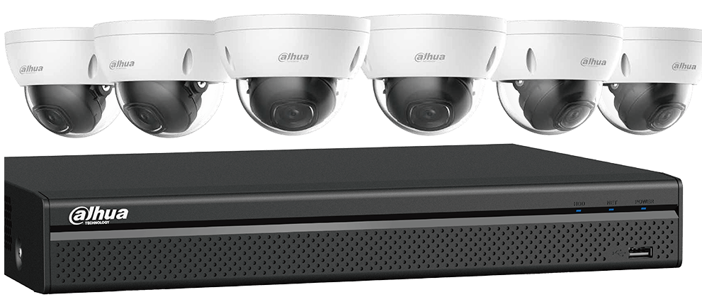 4MP HDCVI Security System Four (4) 4 MP HDCVI Eyeball Cameras with One (1) 4-channel 4K HDCVI DVR