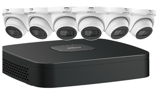6 Security System Six (6) 4 MP IP Eyeball Cameras with One (1) 8-channel 4K NVR