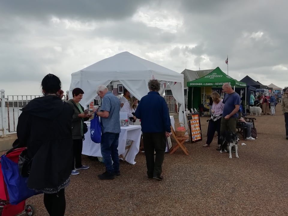 Customers coming to take a look at Another Angle's stall