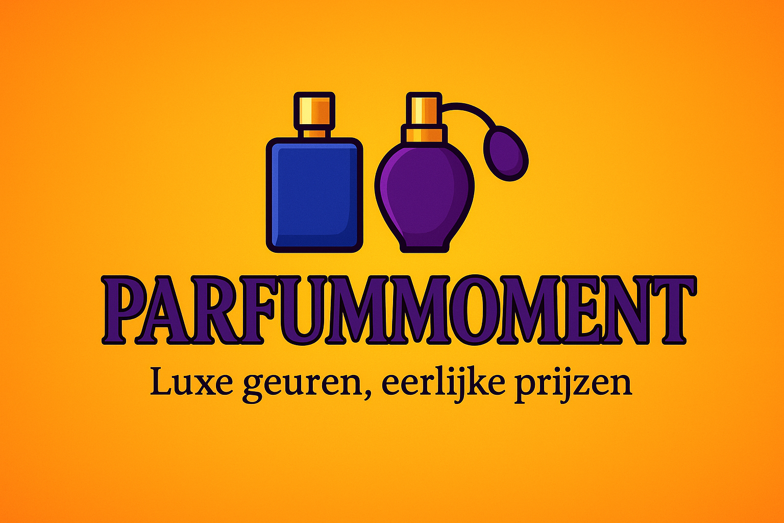 Logo ParfummomentTwo perfume bottles  tagline 