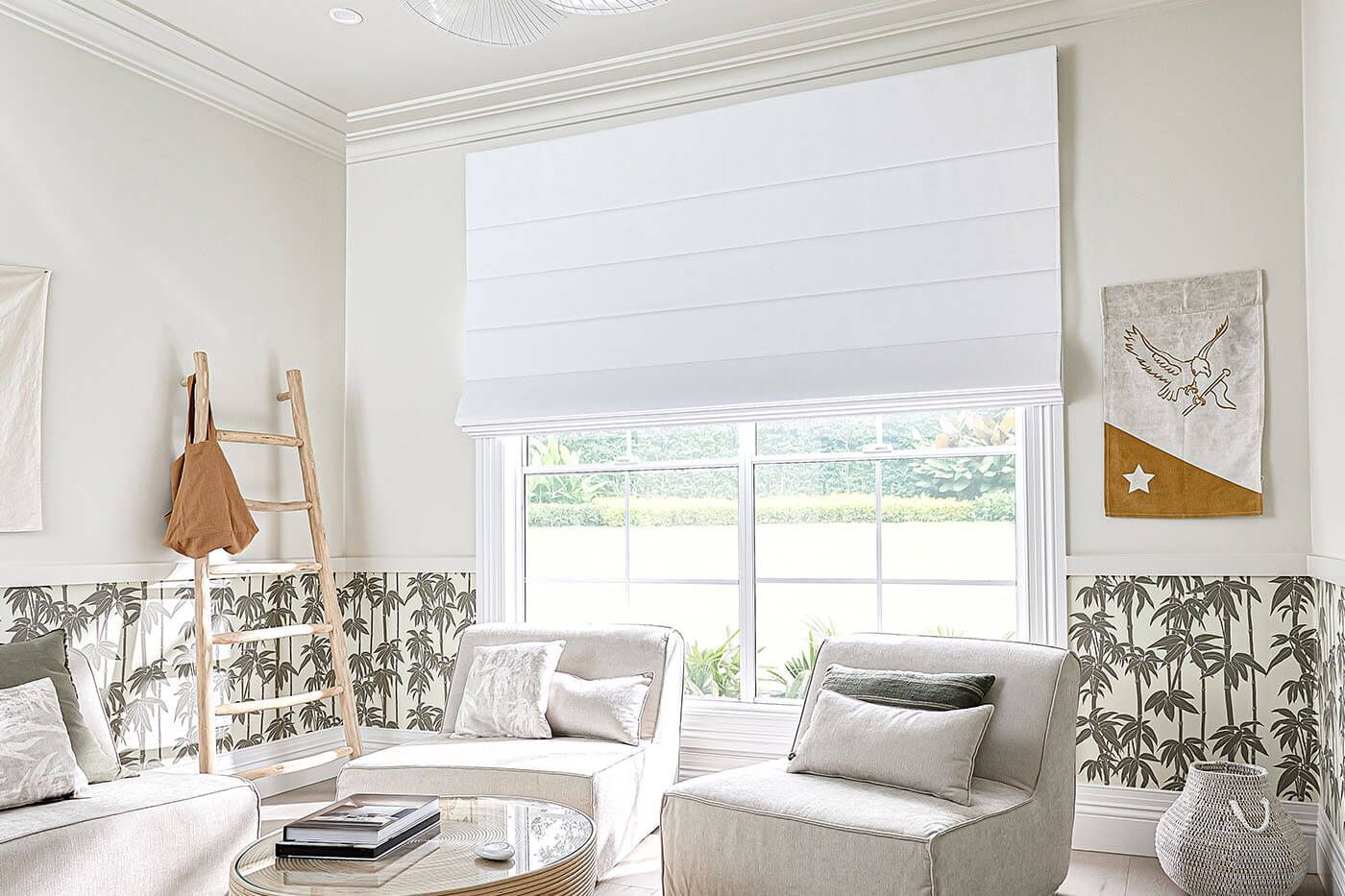 Black Roman Blinds On The Bathroom With Bathtub — BlindDESIGN In Byron Bay NSW