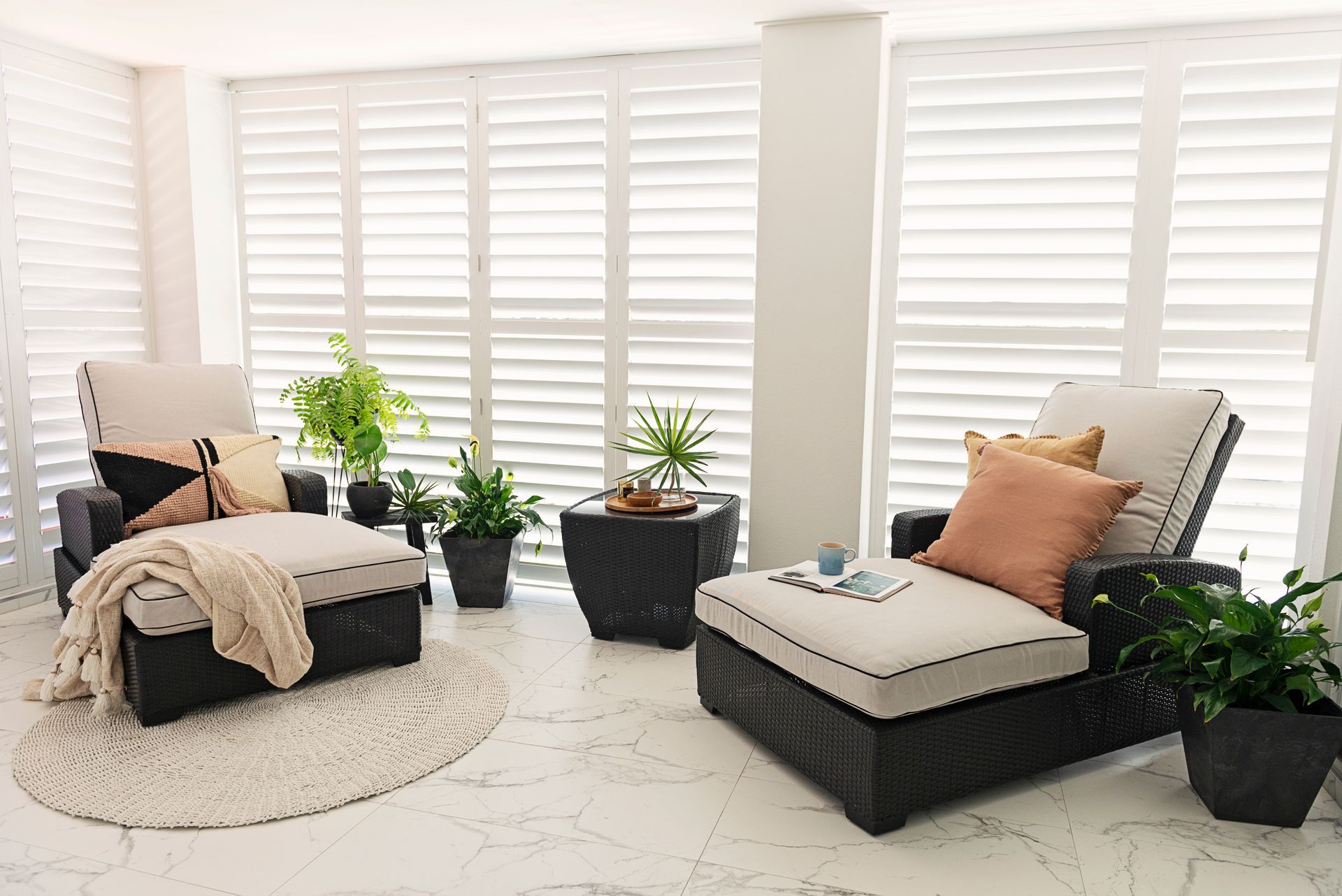 Dining Area With Beautiful White Curtain On The Big Window — BlindDESIGN In Ballina