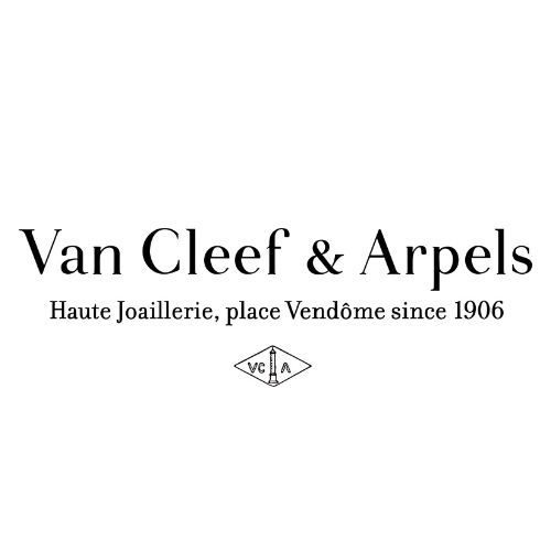 Le logo van cleef & arpels est un logo noir et blanc sur fond blanc.