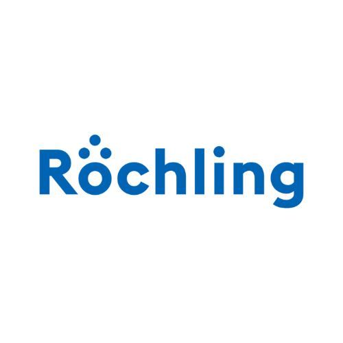 Le logo de rochling est bleu et blanc sur fond blanc.