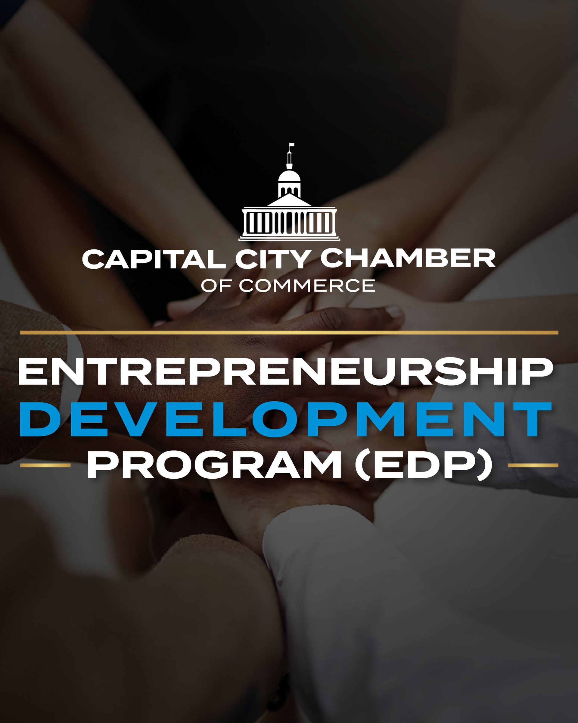 A poster for an event at the capital city chamber of commerce