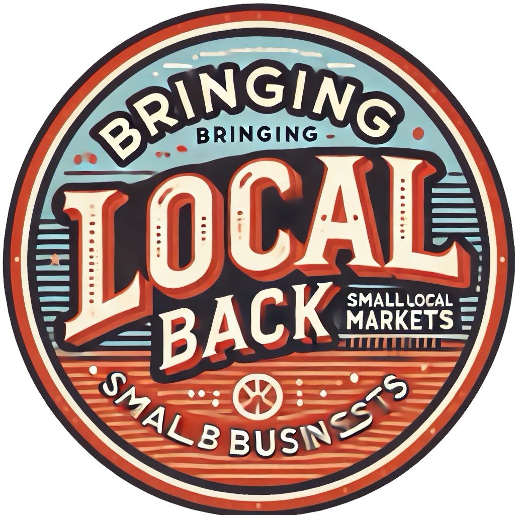 A logo for bringing local back small businesses.