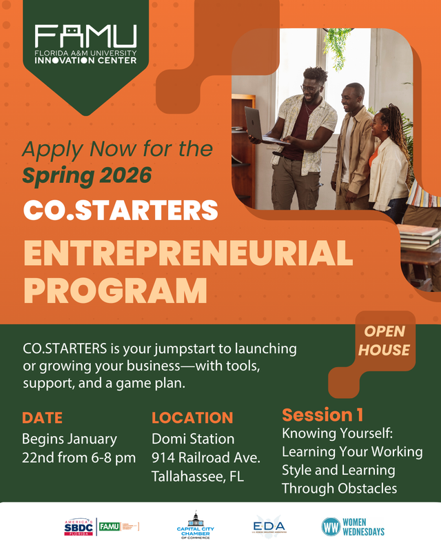 A poster for the fall 2025 cohort 10 week entrepreneurial training program.