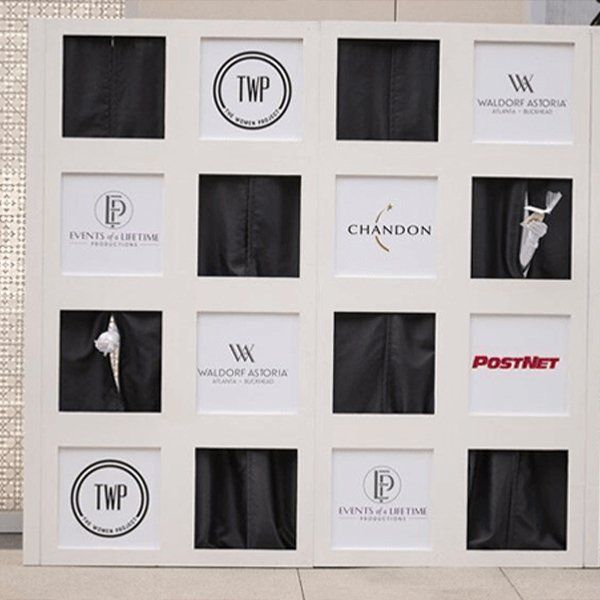 A display of logos including postnet and chandon