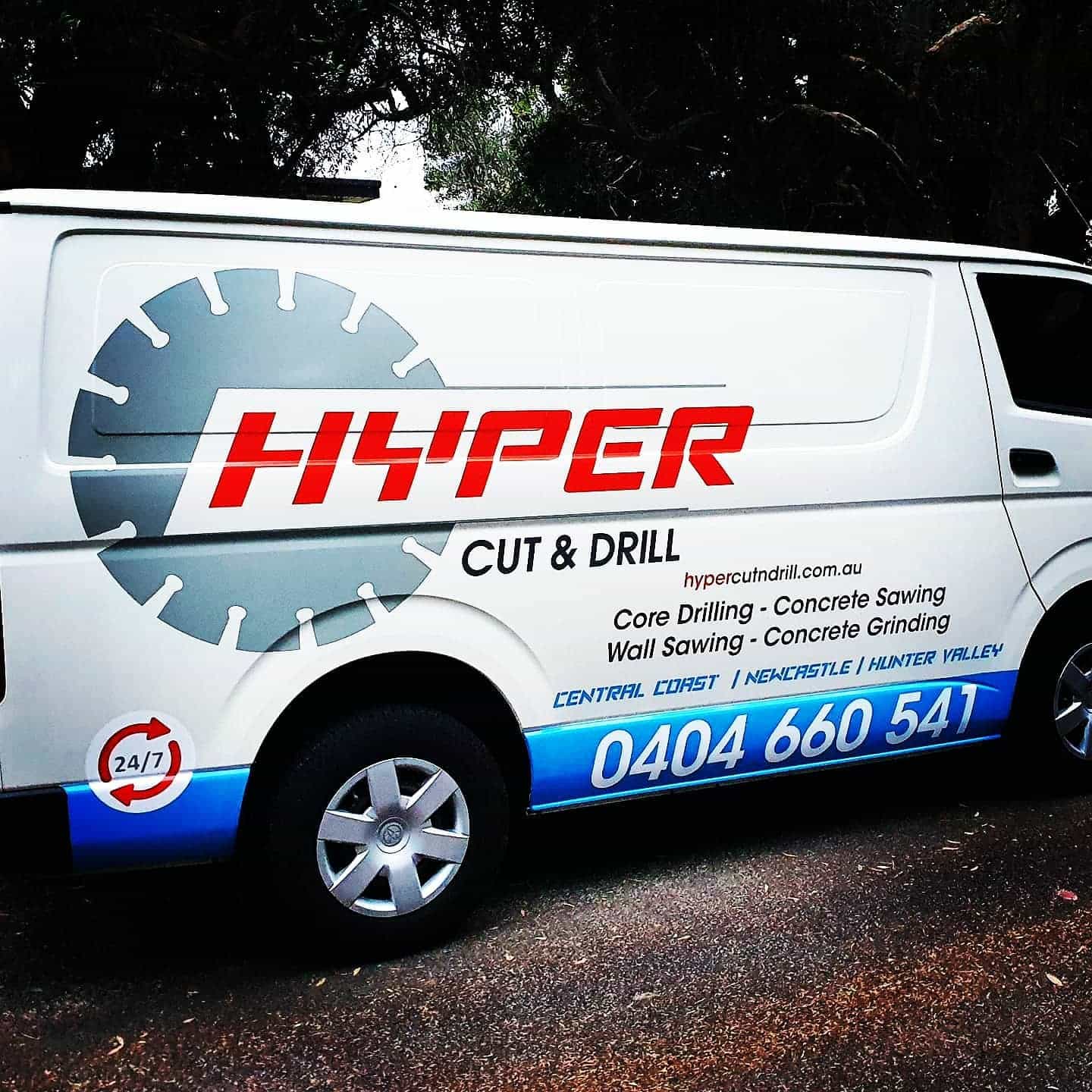 Side View of Work Van — Hyper Cut & Drill in Swansea, NSW