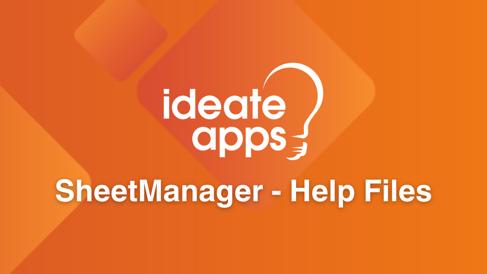 Search IdeateApps SheetManager Help Files