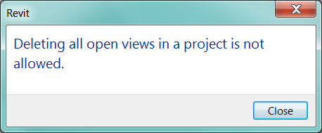 Deleting all open views
