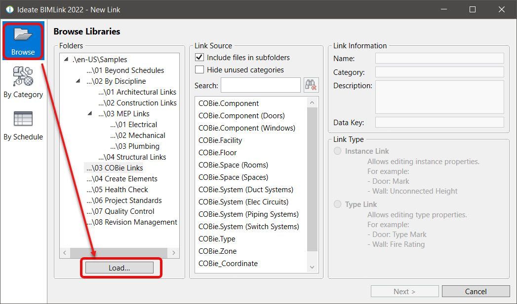 Load link definitions with Ideate BIMLink - a Revit Add-In