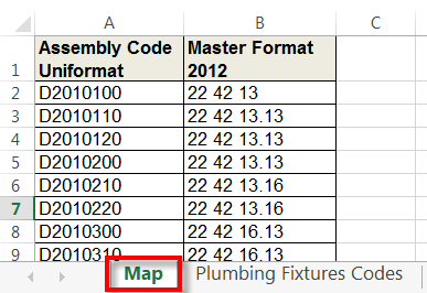 Imported List of Mapped Definitions as a Separate Excel Tab