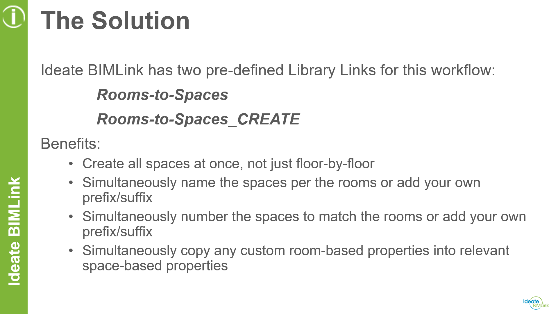 Ideate BIMLink's pre-defined Library Links for this workflow and their benefits
