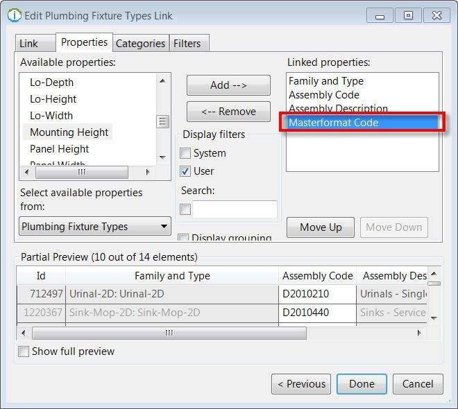 Edit Plumbing Fixture Types Link
