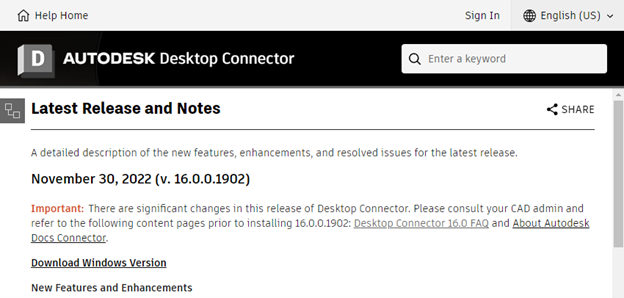 Desktop Connector Latest Release and Notes