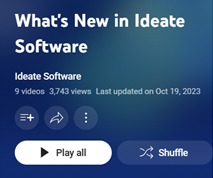 What's New Video Playlist - Ideate Software