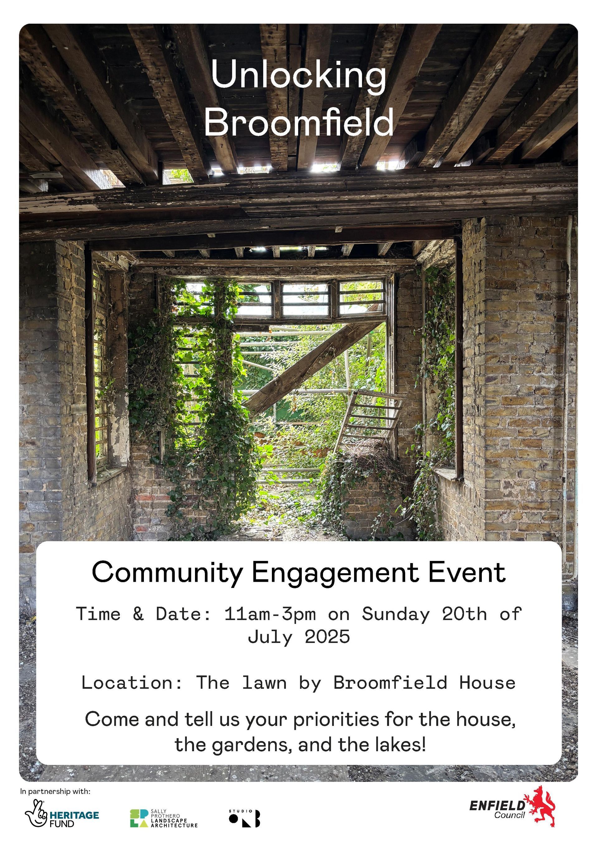 Invitation to a consultation event in Broomfield Park