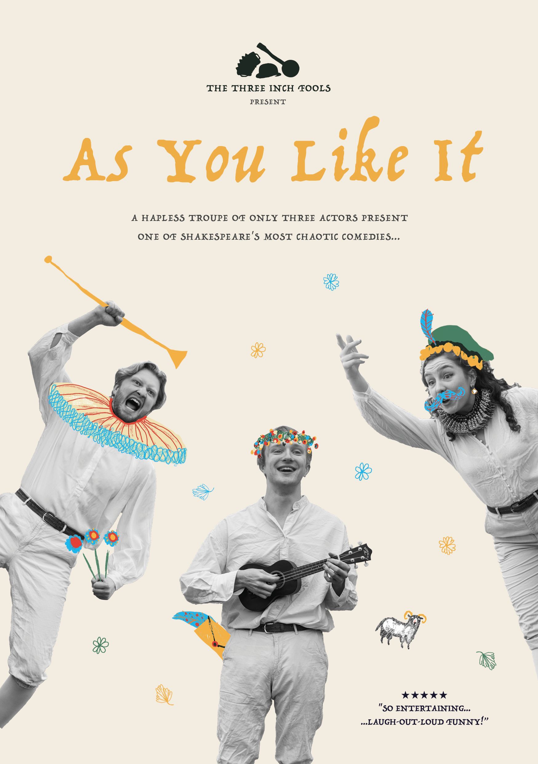 A poster for a play called as you like it