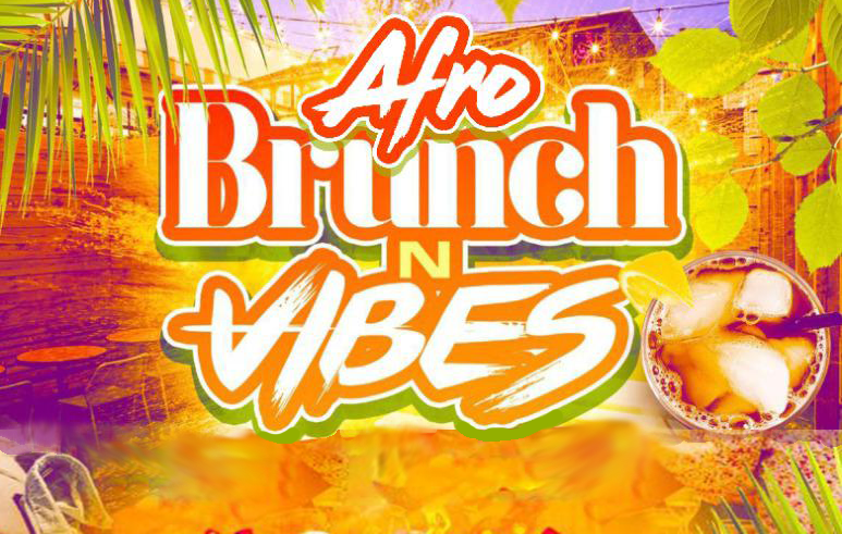 A poster for an afro brunch and vibes event.